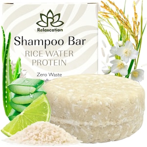 Shampoo Bar RICE WATER PROTEIN For Hair Growth | Rice Solid Shampoo Bar for Weak or Damaged Hair | Hydrating, Nourishing, and Refreshing