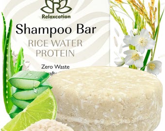 Shampoo Bar RICE WATER PROTEIN For Hair Growth | Rice Solid Shampoo Bar for Weak or Damaged Hair | Hydrating, Nourishing, and Refreshing