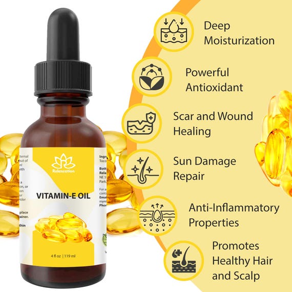 Pure Vitamin E Oil  Natural Skin Moisturizer and Antioxidant for Face,  Hair & Nails  Natural Skincare Serum - D-alpha-tocopherol - Etsy Canada
