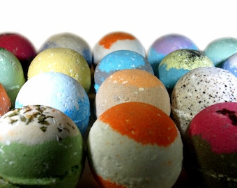 Set de regalo de 16 bombas de baño - Ingredientes totalmente naturales - Sales de Epsom relajantes, aceites esenciales orgánicos - Efervescentes de spa artesanales para niños y mamás