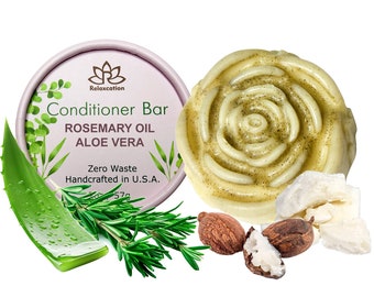 Organic Herbal  ROSEMARY OIL ALOE Vera Solid Conditioner Bar for Hair Growth, Refreshers, Moisturizing, and Hydrates