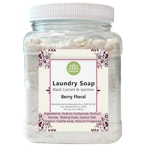 Black Currant And Jasmine Scent Laundry Soap 24 oz Gentle and Effective Cleaning Eco-Friendly Laundry Detergent Septic Safe, Biodegradable