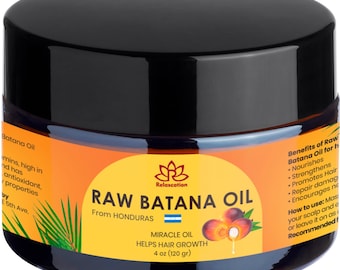 Raw Batana Oil from Honduras - 4 oz Jar Natural Moisturizer for Hair Growth and Shine - Pure & Natural