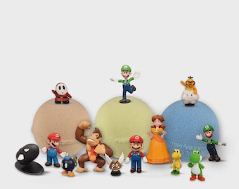 3 Bath Bombs For Kids with Mario Surprise Inside - Large Bath Balls TOYS - Great Fizzy and Safe Bubble Gift Set For Boys, Girls Made in USA