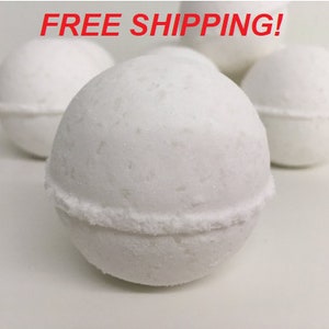 50 Wholesale 5 oz each Natural Bath Bombs Hypoallergenic Unscented Sensitive Skin w/Bath Salt For Kids & Toddlers For women Favors / Gifts