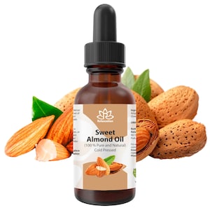 Pure Sweet Almond Oil - Cold Pressed, Undiluted, Unrefined | Natural Carrier Oil For Massage And Skin Care