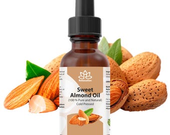 Aceite puro de almendras dulces: prensado en frío, sin diluir ni refinar. Aceite portador natural para masajes y cuidado de la piel.