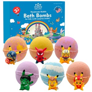 Bombe da bagno per bambini con giocattoli da eroe a sorpresa: il miglior regalo per ragazzi e ragazze (edizione limitata: solo 10 disponibili)