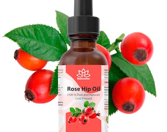 Aceite de semilla de rosa mosqueta virgen sin refinar / Rosa Mosqueta en botella ámbar: mejora la textura y el tono de la piel, reduce las líneas de expresión y las arrugas.