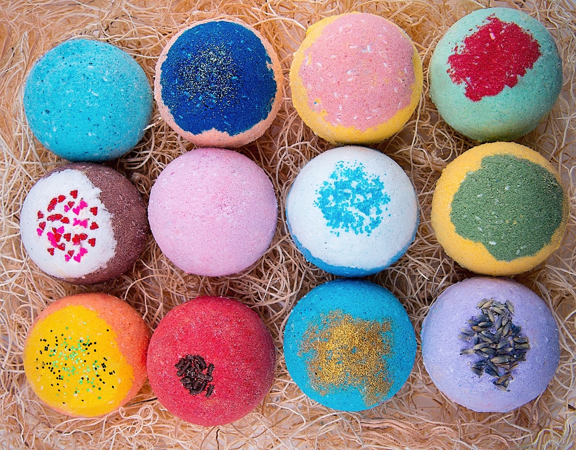 12 Bath Balls Set For Kids / Handmade in USA / Fizzy Bath Bomb Etsy
