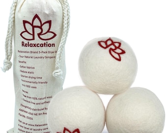 3er-Pack Wolle Trocknerbällchen von Relaxation Wiederverwendbare und umweltfreundliche Wäschelösung Einweihungsparty & Geschenk für ein neues Zuhause