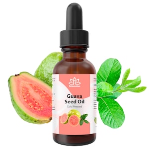Pure Guava Seed Oil - Cold-Pressed – Natural Moisturizer for Skin & Hair, Rich in Vitamins A, E, Anti-Aging, Acne Control and Scalp Care