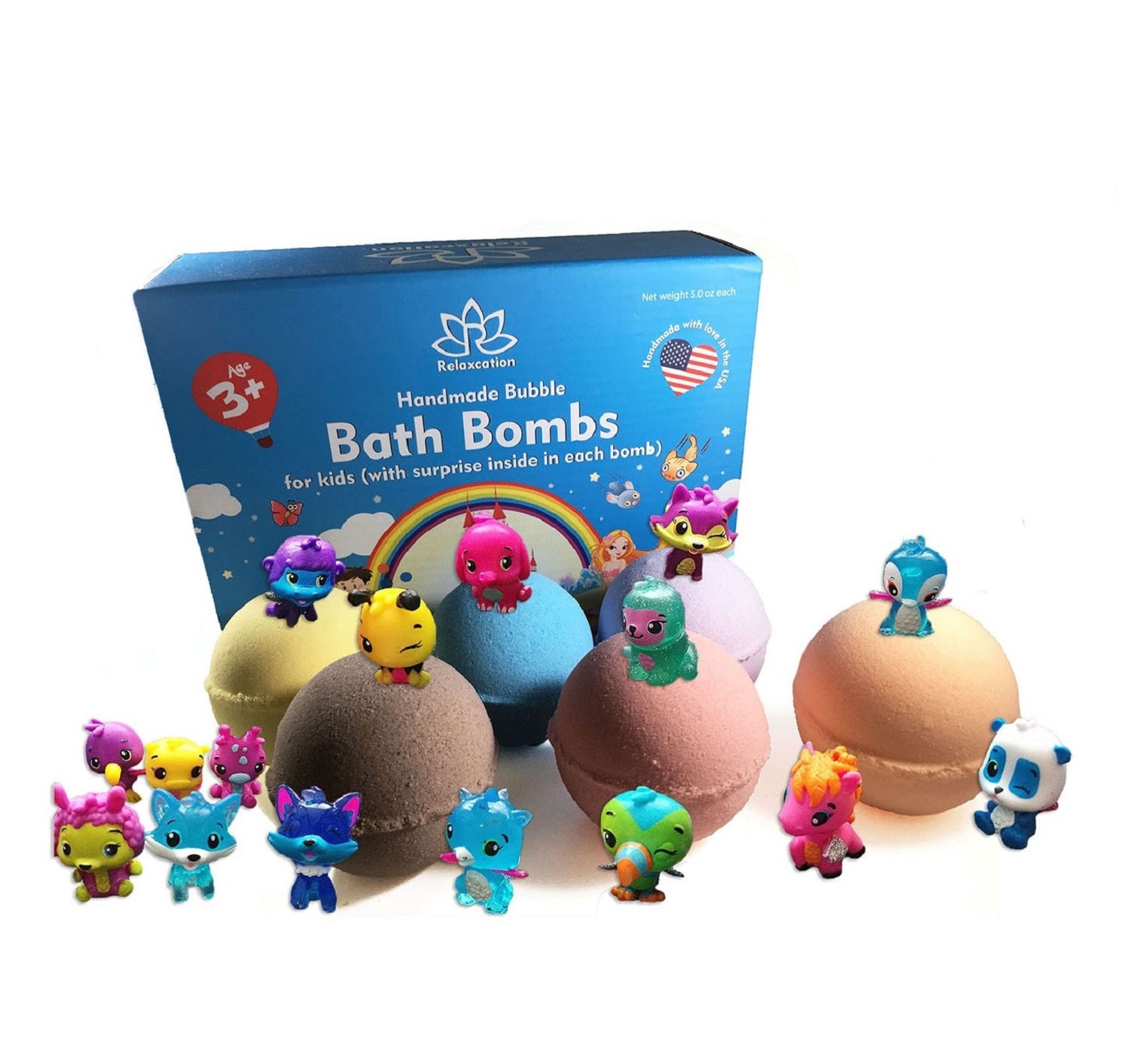 6 Bath Bombs With LITTLE ANIMALS HATCH Toys Inside for Kids Etsy