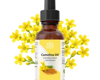 Cosmetic Grade Camelina Oil – Pure Cold Pressed Facial And Hair Oil – Natural Omega 3 Moisturizer for Skin and Hair