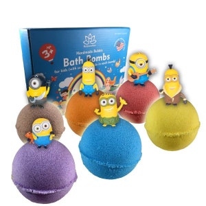 6 Bath Bombs with M1N10NS Toys Inside for Kids Natural & Safe Bombs with Essential Oils Great Gift Set for Boys and Girls USA