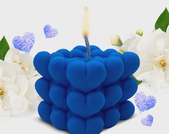 Love Bubble Candle, Heart Shaped Candle, Rubik's Lovely Cube Candle, Love Heart Present, Thanksgiving Gift, Valentine Gift, Gift for Her