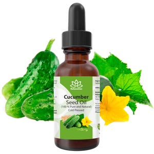 Cold pressed Unrefined CUCUMBER SEED OIL for wrinkles, sunburn, stretch marks, damaged hair, dry scalp, brittle nails by Relaxcation