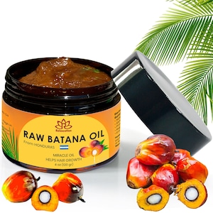 Raw Batana Oil from Honduras - 4 oz Jar Natural Moisturizer for Hair Growth and Shine - Pure & Natural