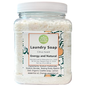 Citrus Scent Laundry Soap  24 oz Gentle and Effective Cleaning Eco-Friendly Laundry Detergent Septic Safe, Biodegradable Handmade in the USA