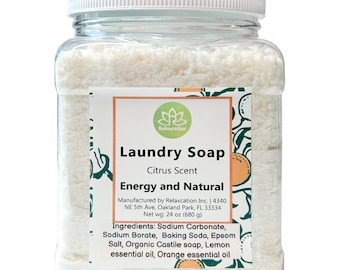 Citrus Scent Laundry Soap  24 oz Gentle and Effective Cleaning Eco-Friendly Laundry Detergent Septic Safe, Biodegradable Handmade in the USA