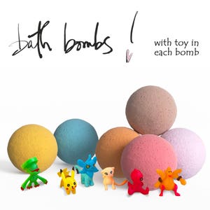 6 Bath Bombs For Kids with Poke Toys Inside Each Bomb Perfect Gift Set – 5 oz Large Bath Fizzies w/ Fun Bubble Effect - For Boys and Girl