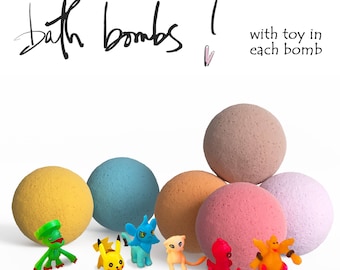 Pокеmоn Bath Bombs For Kids with Poke Toys Inside Each Bomb Perfect Gift Set – 5 oz Large Bath Bubble Effect - For Boys and Girls