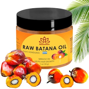 Raw Batana Oil from Honduras - 1 oz Jar Natural Moisturizer for Hair Growth and Shine - Pure & Natural