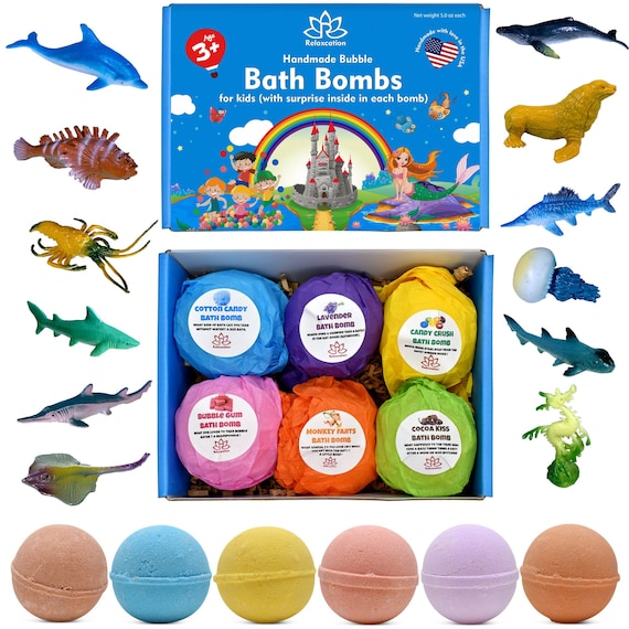6 Badebomben mit Meerestieren Spielzeug innen für Kinder - Etsy.de