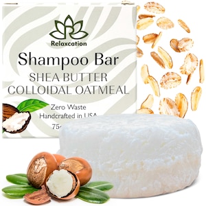 Organic Unscented Shampoo Bar – Shea Butter & Colloidal Oatmeal, For Sensitive Skin
