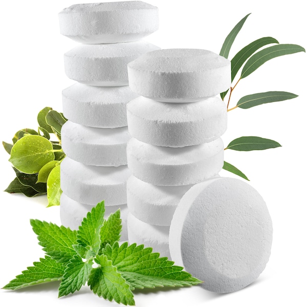 12 Shower Steamers Vapor Tablets Extra Strong with Menthol Crystals, Camphor, Eucalyptus Essential Oils-Congestion & Sinus Relief, 2 oz/Each