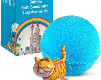 Cotton Candy Bath Bomb: Big Cat Toy Surprise, Kids Gift