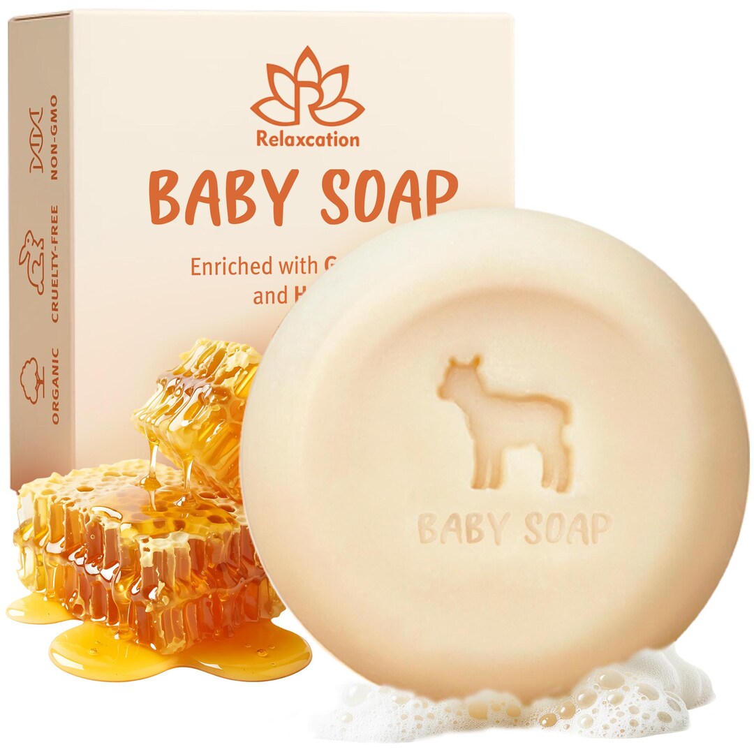 Organic Baby Soap Bar With Goat Milk and Honey - All-natural Cold