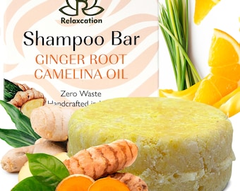 Natural Ginger Shampoo Bar with Camelina and Turmeric for Hair Care Made With Organic Ingredients