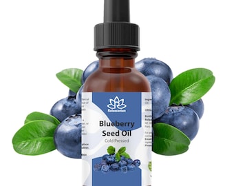 Pure Blueberry Seed Oil Cold Pressed – 100% Botanical Plant Oil | Natural Antioxidant Facial Oil 0.5 fl oz / 1 fl oz / 2 fl oz / 4 fl oz