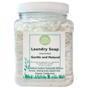 Unscented Laundry Soap  24 oz Gentle and Effective Cleaning Eco-Friendly Laundry Detergent Septic Safe, Biodegradable Handmade in the USA