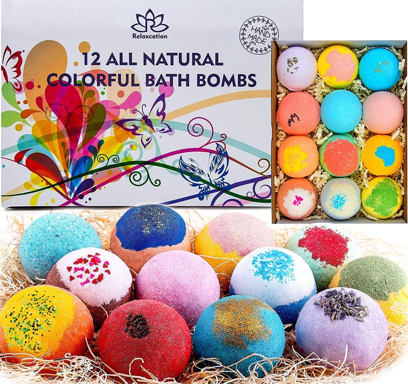 12 Bath Bombs Gift Set for Kids Moms All Natural Ingredients Etsy