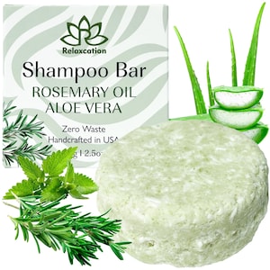 Rosemary Oil and Aloe Vera Solid Shampoo Bar for Hair Growth, Refreshers, and Hydrates Herbal Shampoo with ROSEMARY, PEPPERMINT, ALOE Vera