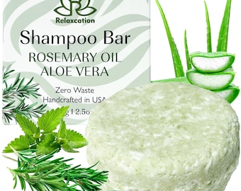 Rosemary Oil and Aloe Vera Solid Shampoo Bar for Hair Growth, Refreshers, and Hydrates Herbal Shampoo with ROSEMARY, PEPPERMINT, ALOE Vera
