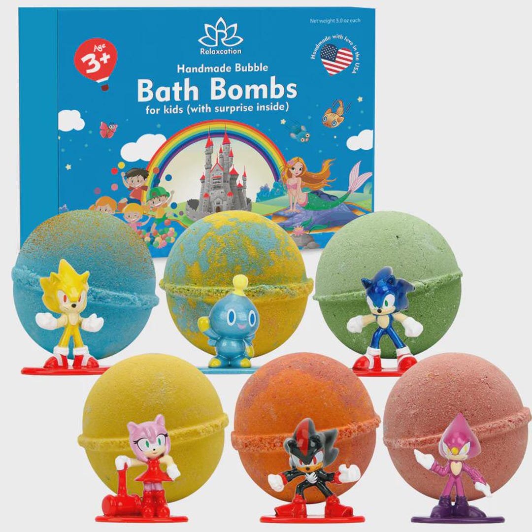 Sonic Kids Bath Bombs: Surprise Toys Inside, Handmade in USA, 6