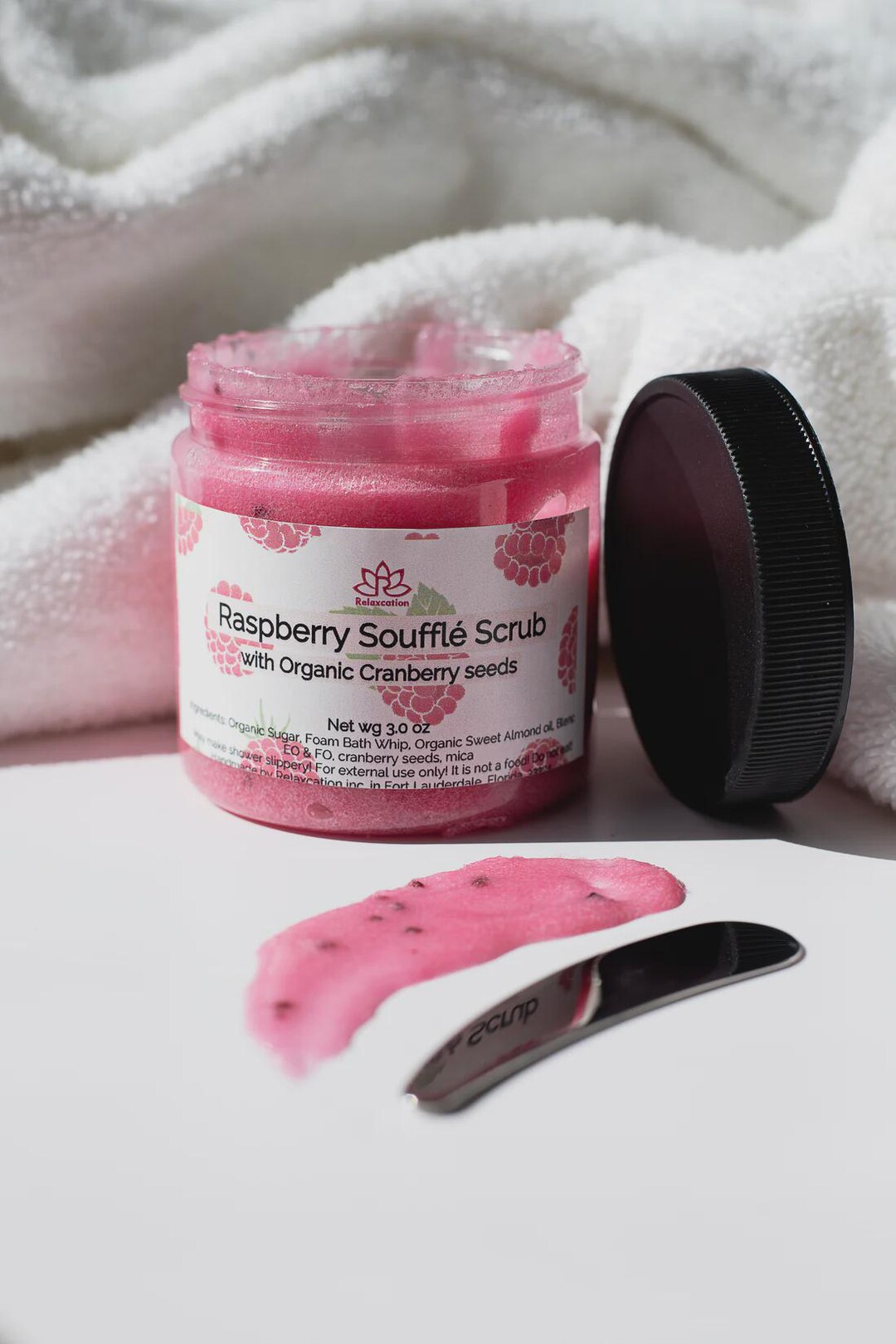 Soft Scrub Raspberry Raspberry Sugar Scrub Souffle: Organic Cranberry Seed Exfoliation - Etsy