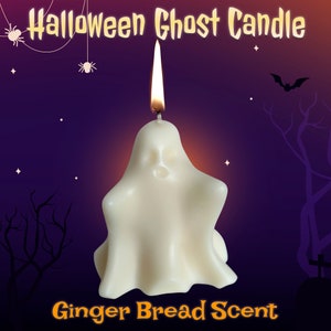 Halloween Ghost Candle | Home Decor Candle | Soy Wax Cute Ghost Candles | Halloween Decor| Gift Idea for Halloween | White Ghost Decoration