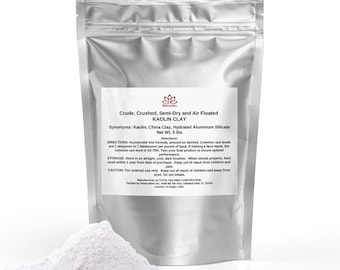Polvo de arcilla de caolín blanca (arcilla china) - Arcilla de caolín blanca pura de grado cosmético - Hecho en EE. UU.