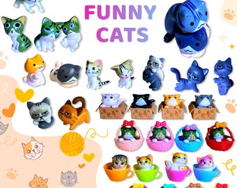 猫のおもちゃ入りキッズ向けバスボム6個セット - エッセンシャルオイル