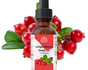Pure Lingonberry Seed Oil Cold Pressed Botanical Oil | Cosmetic & DIY Ingredient | Nordic Inspired - 0.5 fl oz / 1 fl oz / 2 fl oz / 4 fl oz