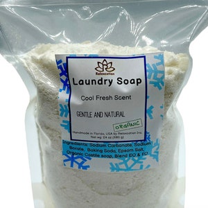 Refill All-Natural Laundry Soap, Gentle, Effective Cleaning, Eco-Friendly Laundry Detergent 24 oz Septic Safe, Biodegradable Handmade in USA