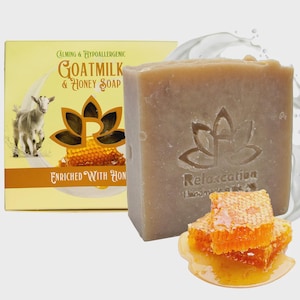 1 Goat Milk Natural Soap Bar - Calming and Hypoallergenic - All-Natural Cold Process Soap For Adults with  Sensitive Skin - Handmade in USA