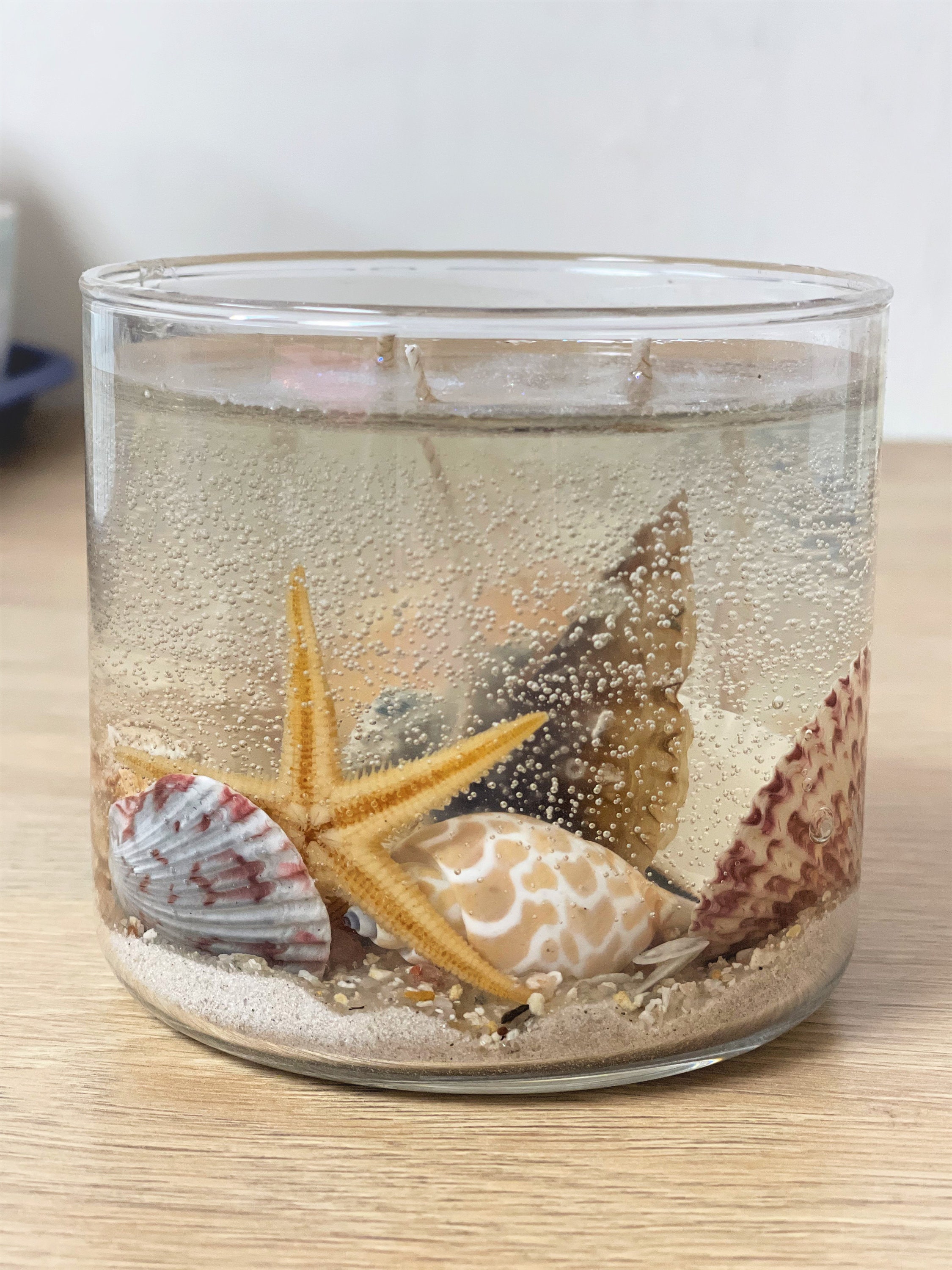 Shell Candles - Clear Gel Candle Containers Ocean Scene