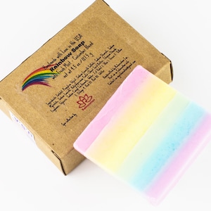 1 Natural Soap Bar Rainbow - Floridian Orange and Peppermint Rainbow Soap - Handmade with Organic Shea Butter - 3.5 oz bar Handmade in US