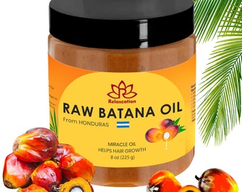 Raw Batana Oil from Honduras - 8 oz Jar Natural Moisturizer for Hair Growth and Shine - Pure & Natural
