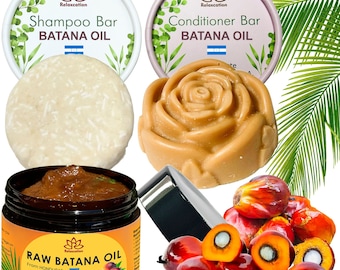 Conjunto de cuidados capilares com óleo de batata natural para hidratação, crescimento e brilho - inclui xampu e condicionador em barra